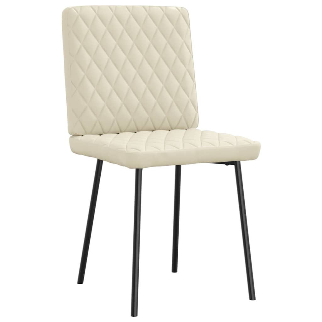 vidaXL Esszimmerstühle 4 Stk. Creme Kunstleder