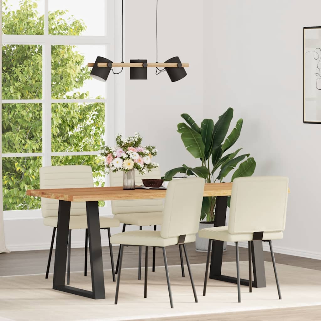 vidaXL Esszimmerstühle 4 Stk. Creme Kunstleder