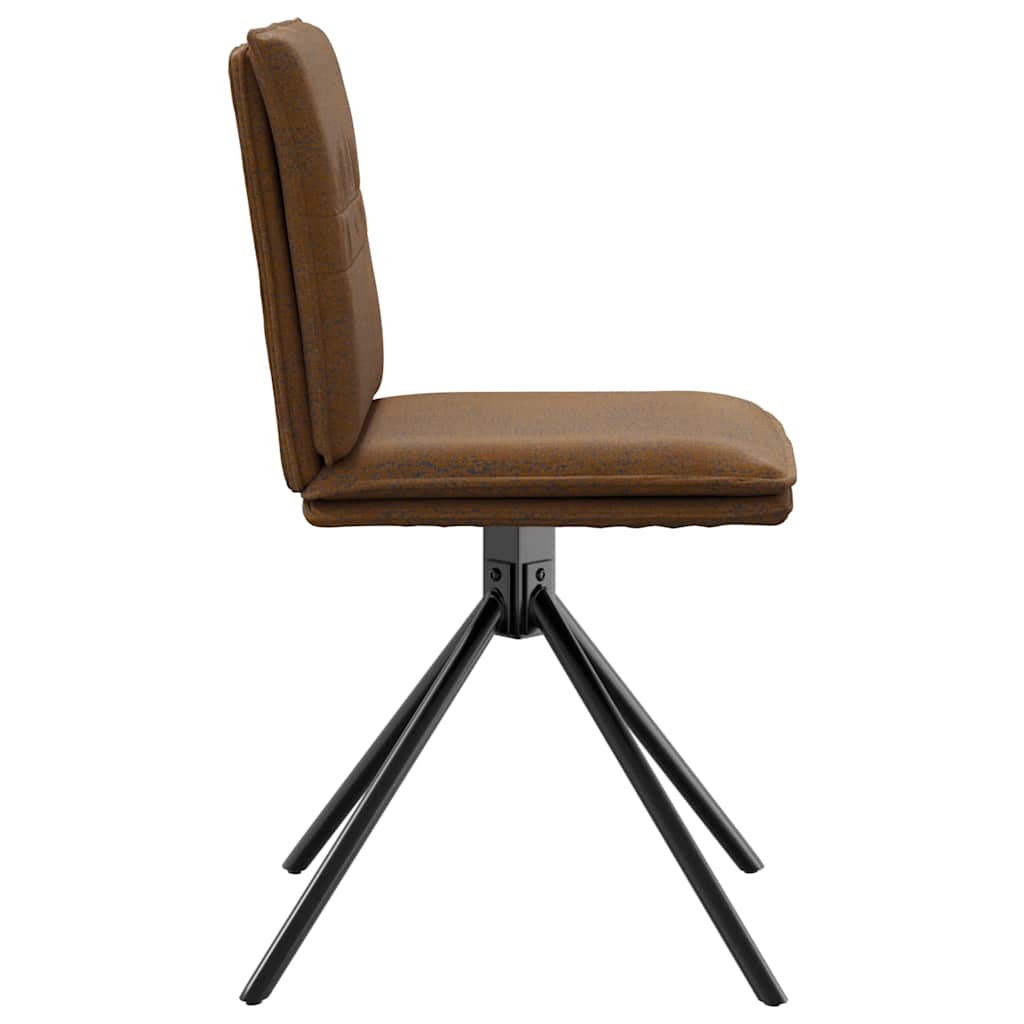 vidaXL Esszimmerstühle 4 Stk. Braun Kunstleder in Wildleder-Optik
