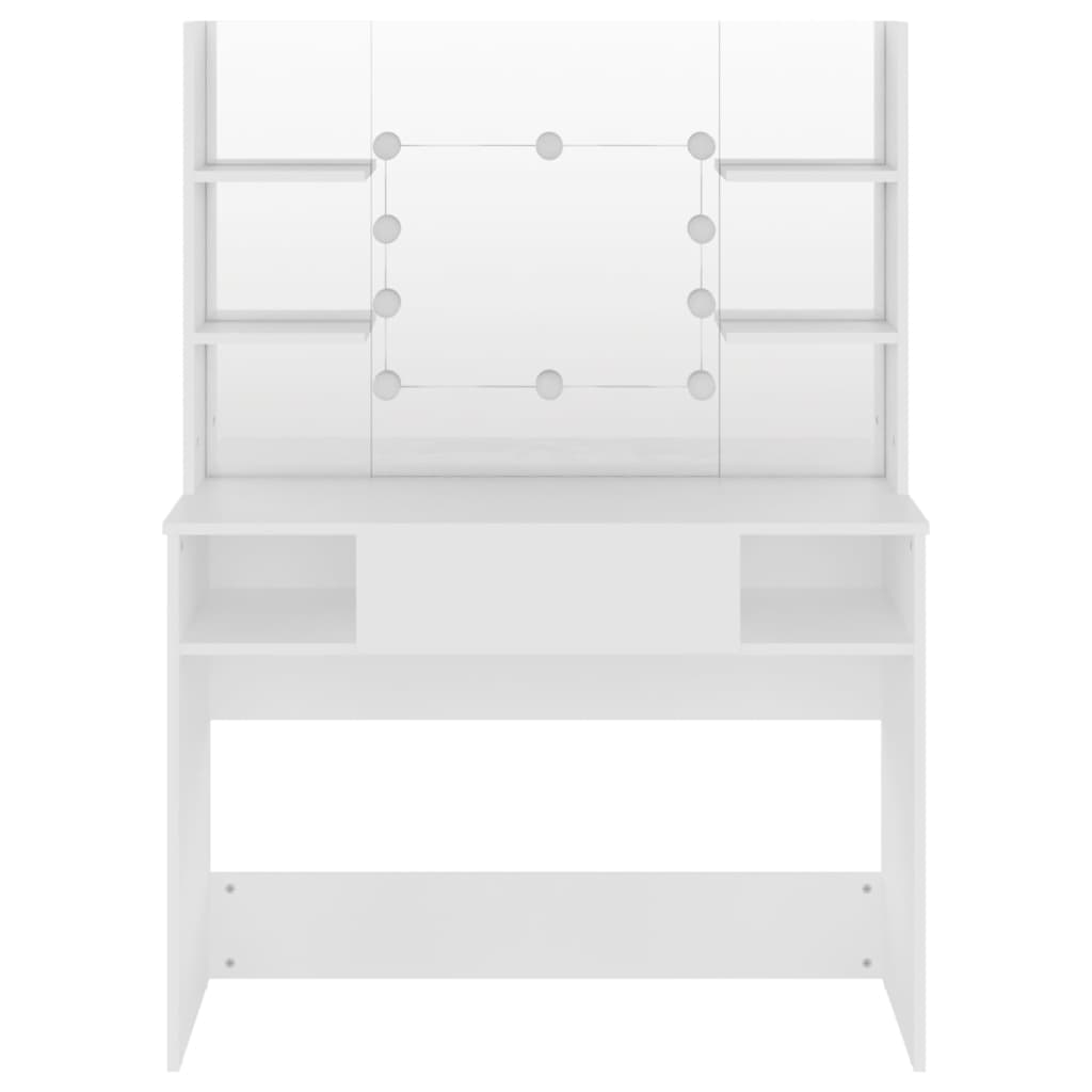 vidaXL Schminktisch mit LED-Beleuchtung 100x40x135 cm MDF Weiß