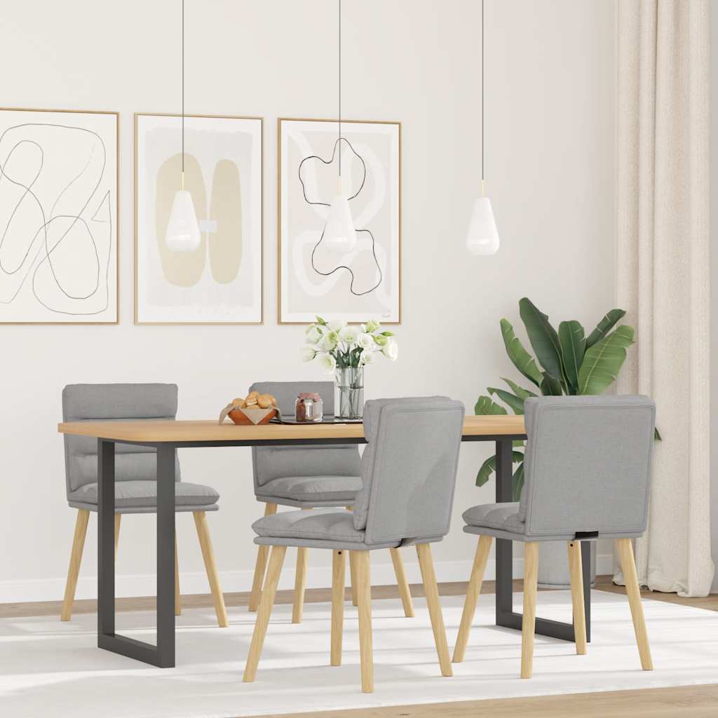 vidaXL Esszimmerstühle 4 Stk. Hellgrau Stoff