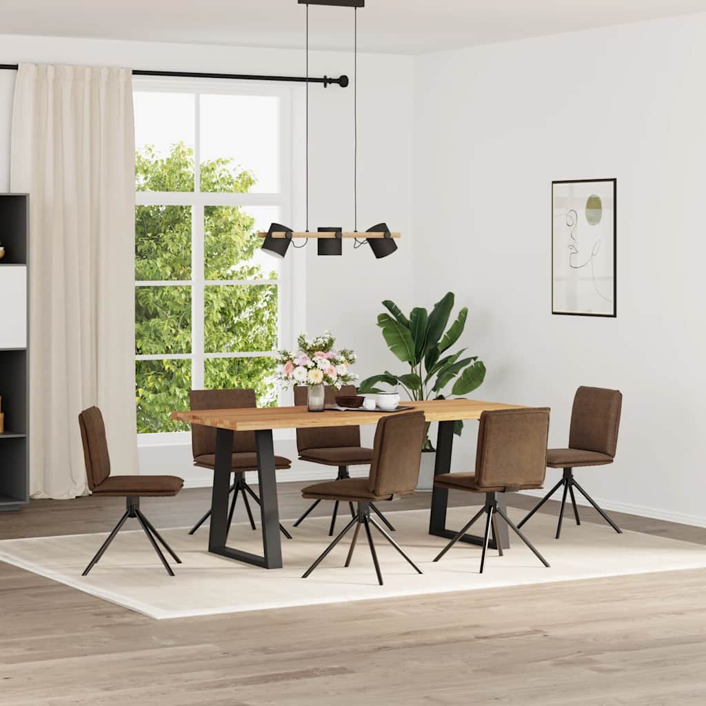 vidaXL Esszimmerstühle 4 Stk. Braun Kunstleder in Wildleder-Optik