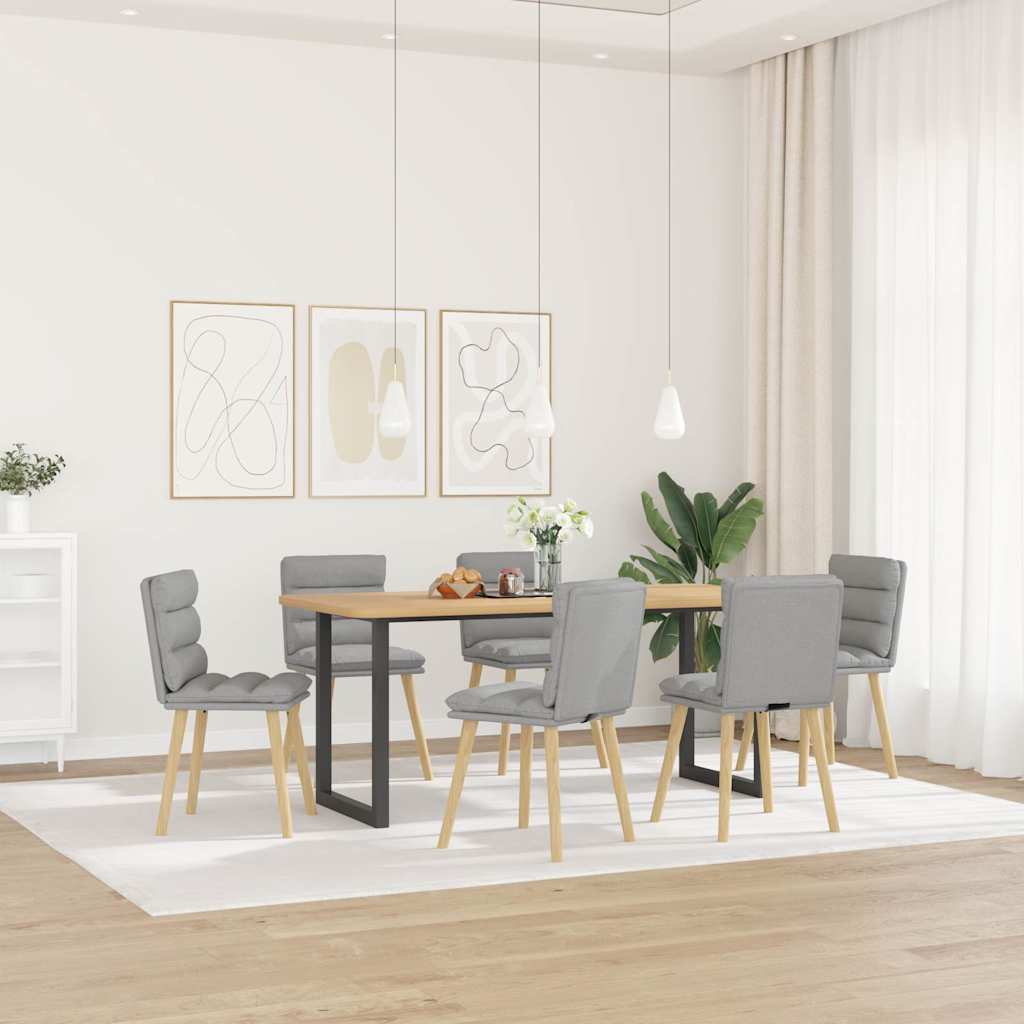 vidaXL Esszimmerstühle 4 Stk. Hellgrau Stoff