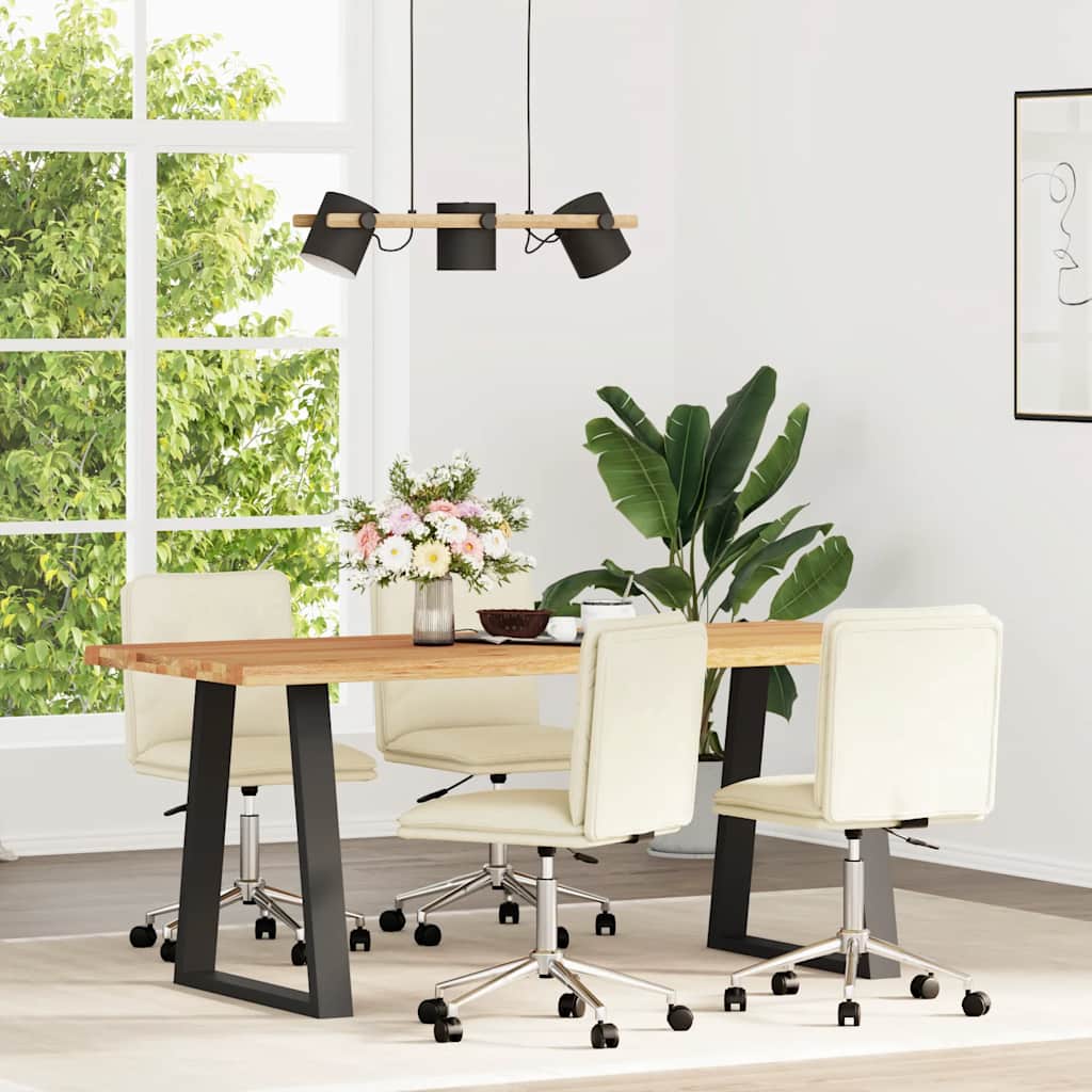 vidaXL Esszimmerstühle 2 Stk. Creme Kunstleder