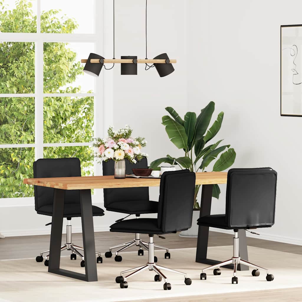 vidaXL Esszimmerstühle 2 Stk. Creme Kunstleder