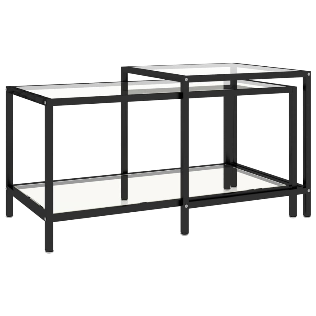 vidaXL Beistelltische 2 Stk. Hartglas Transparent