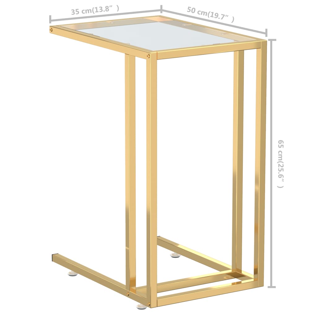 vidaXL Computer-Beistelltisch Transparent 50x35x65 cm Hartglas