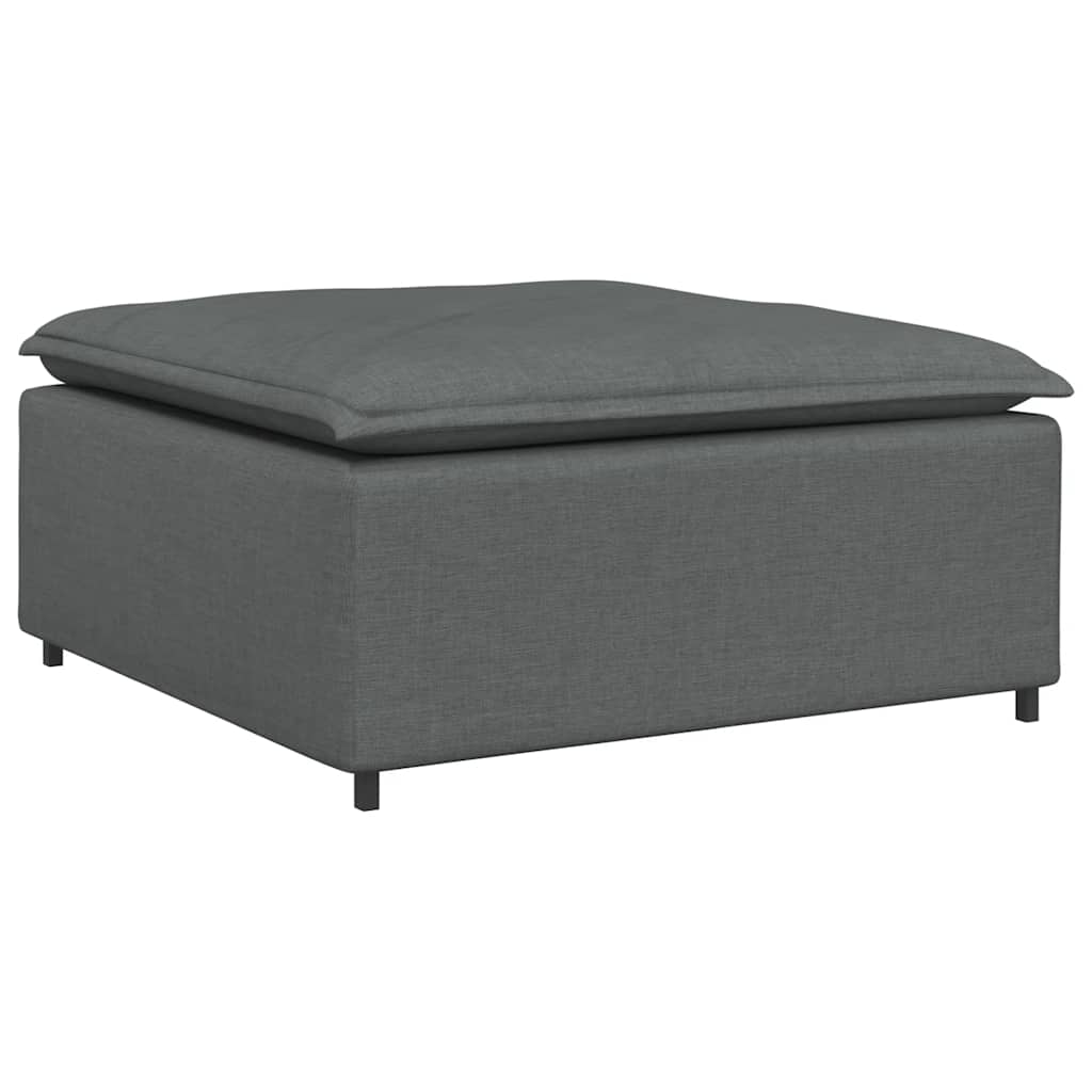 vidaXL Modulares Sofa mit Fußhocker und Kissen Dunkelgrau