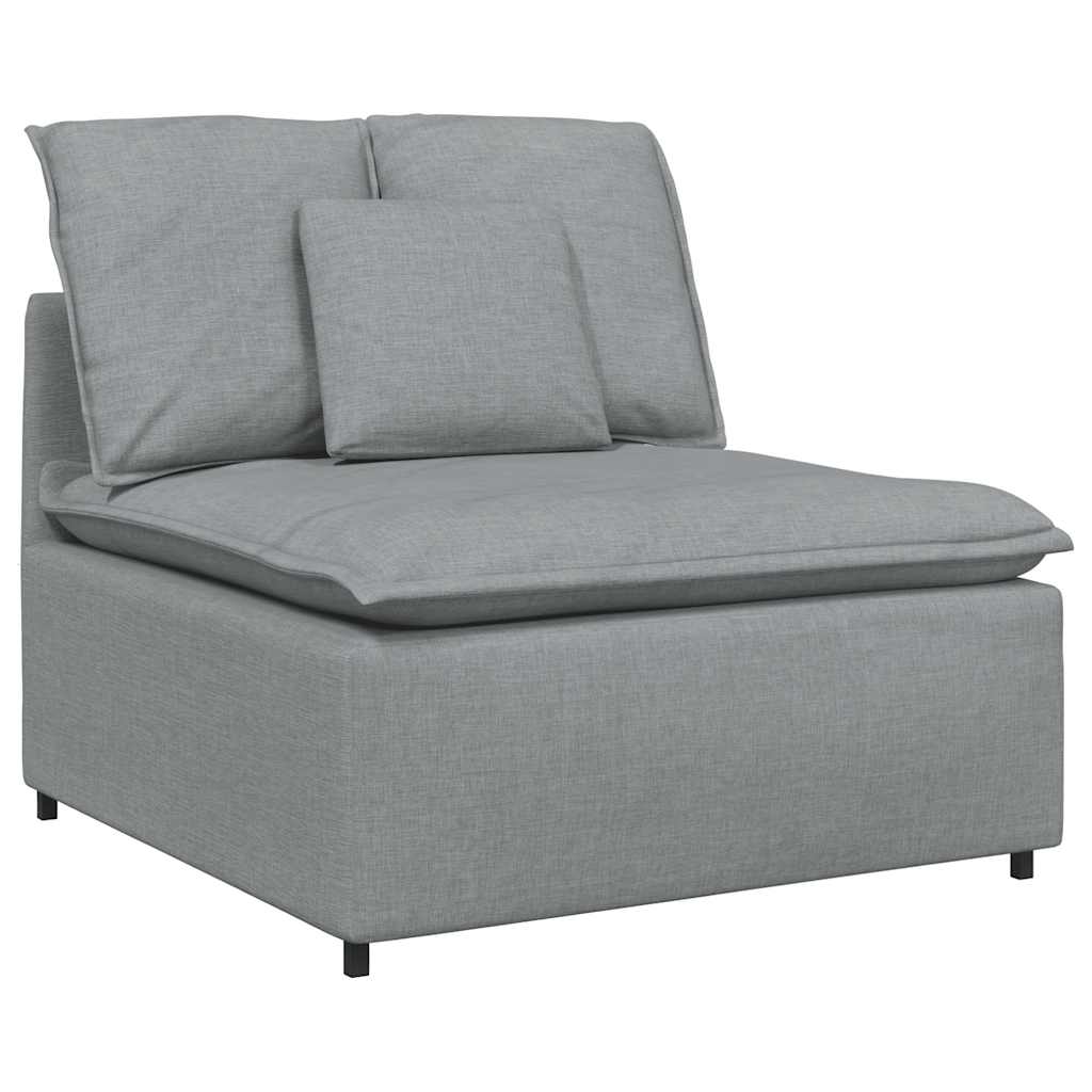 vidaXL Modulares Sofa mit Kissen Hellgrau