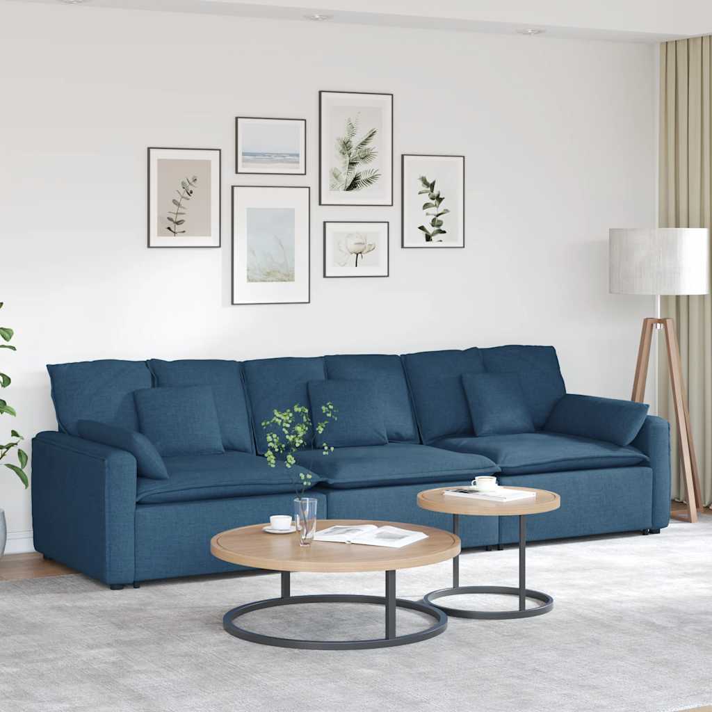 vidaXL Modulares Sofa mit Kissen Hellgrau
