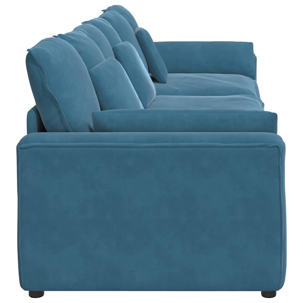 vidaXL Modulares Sofa mit Kissen Blau