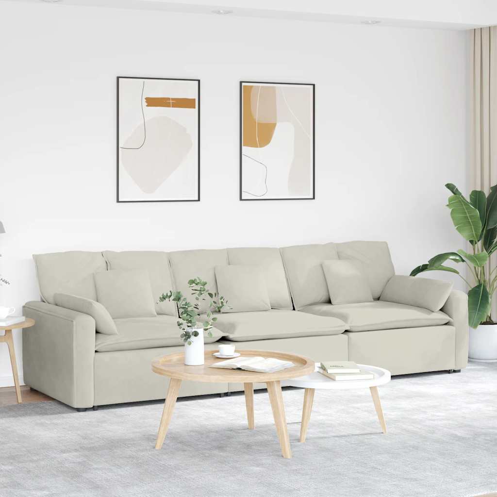 vidaXL Modulares Sofa mit Kissen Blau