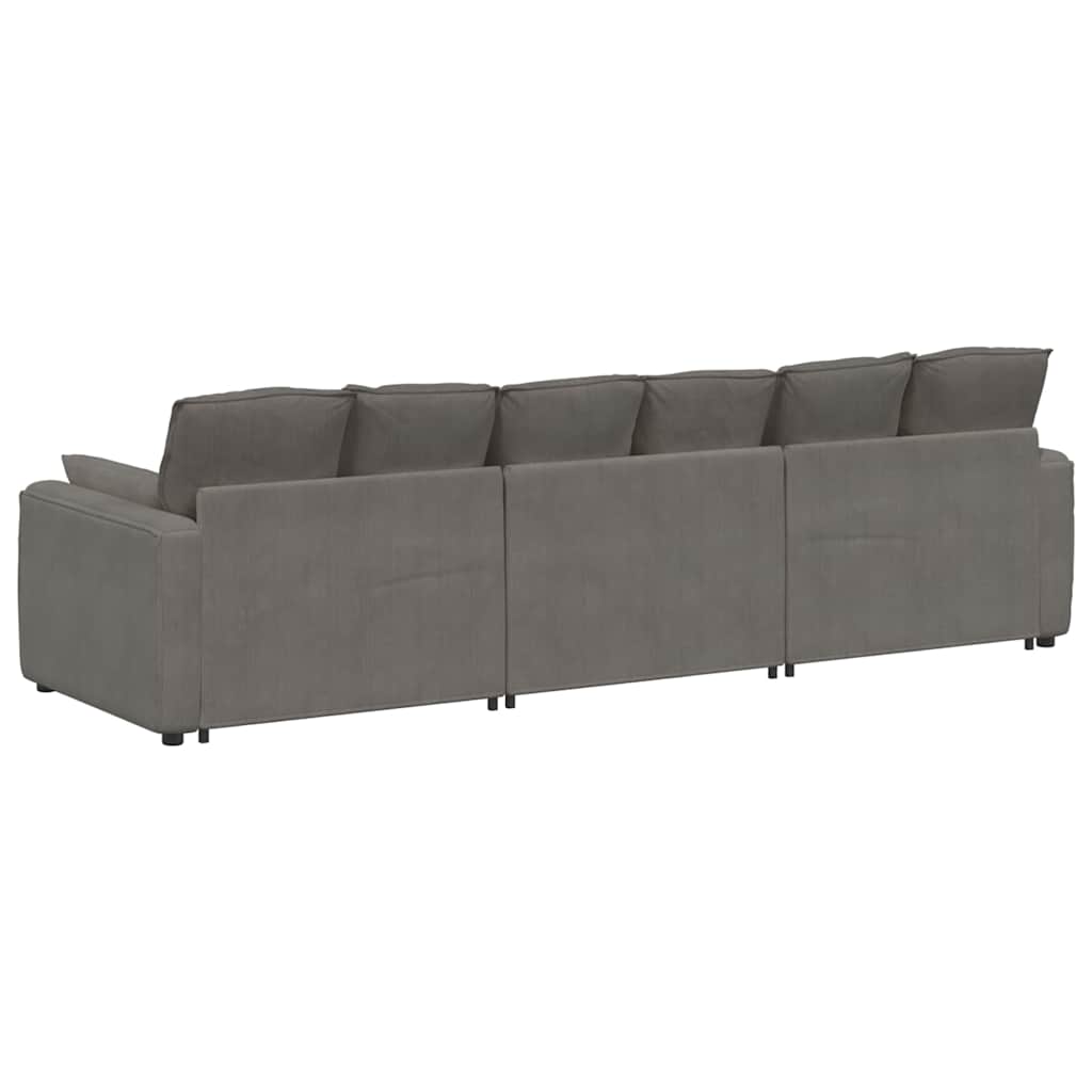 vidaXL Modulares Sofa mit Kissen Hellgrau