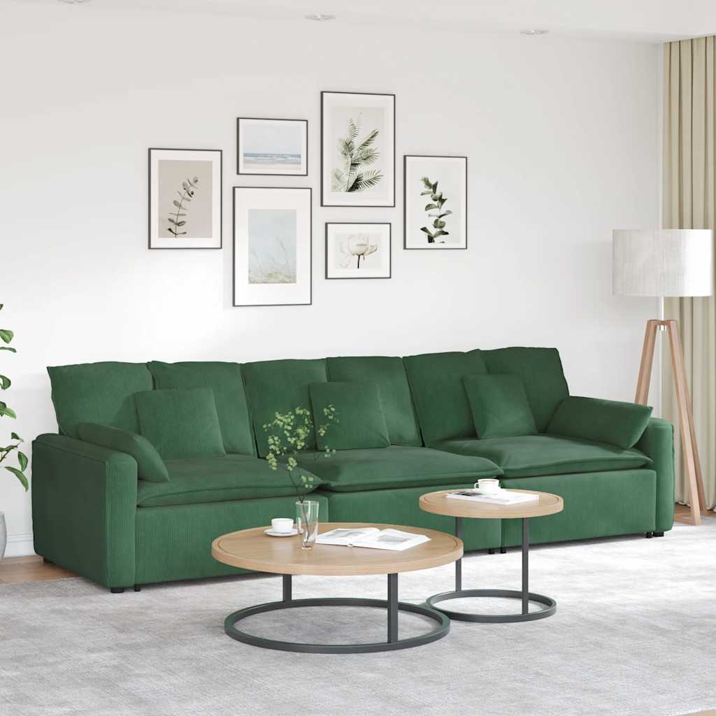 vidaXL Modulares Sofa mit Kissen Hellgrau