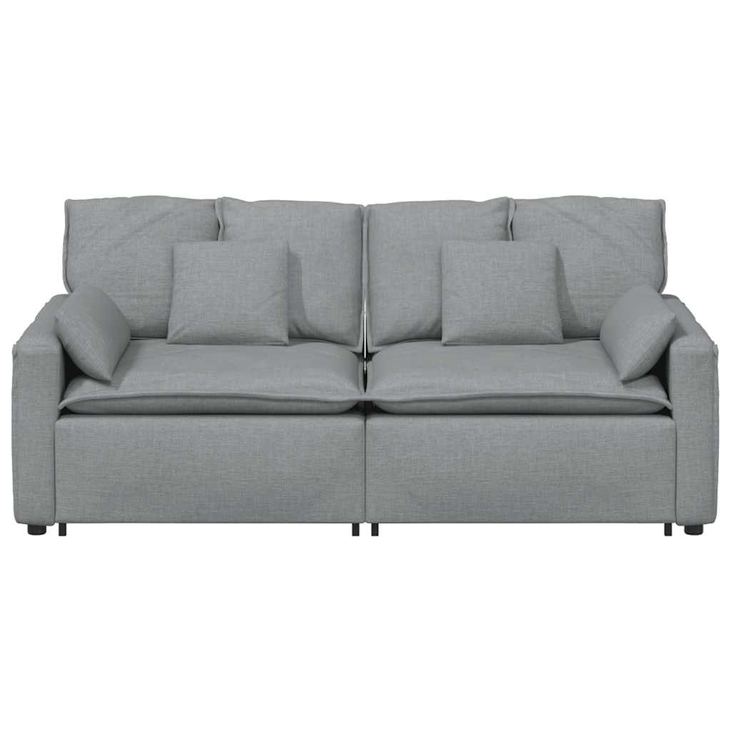 vidaXL Modulares Sofa mit Kissen Hellgrau