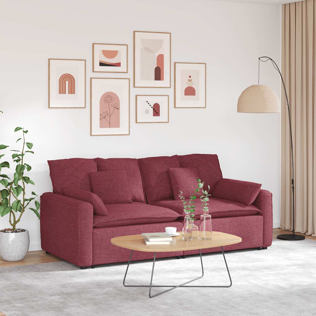 vidaXL Modulares Sofa mit Kissen Hellgrau