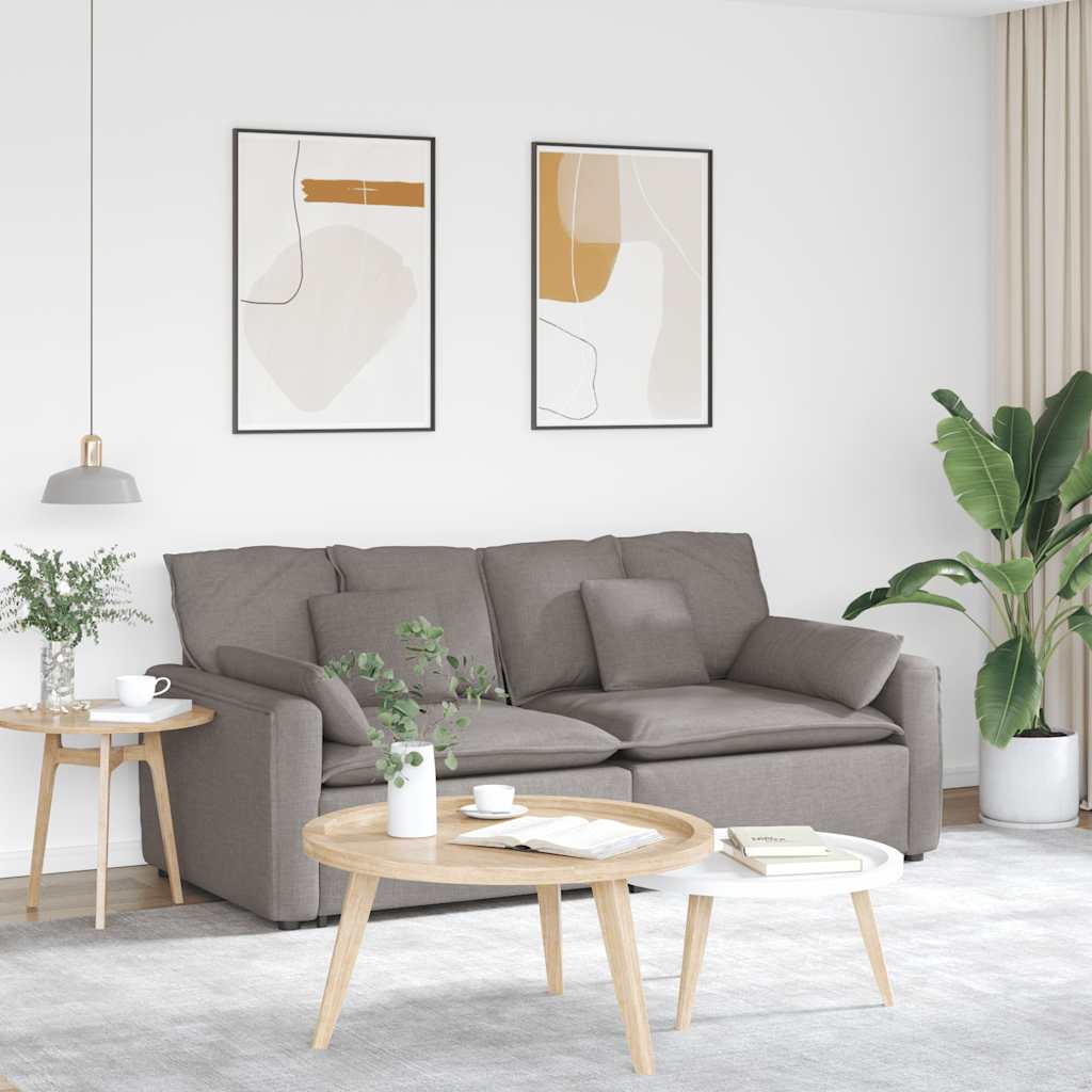 vidaXL Modulares Sofa mit Kissen Hellgrau