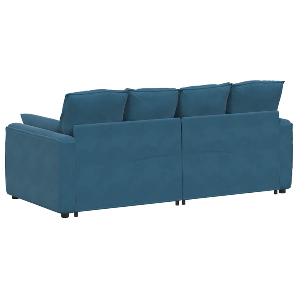 vidaXL Modulares Sofa mit Kissen Blau