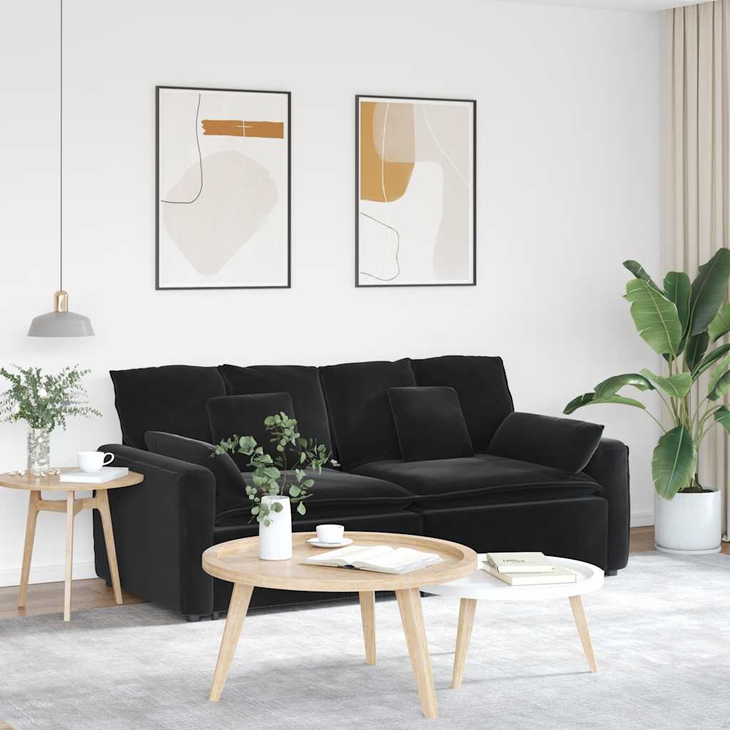 vidaXL Modulares Sofa mit Kissen Blau