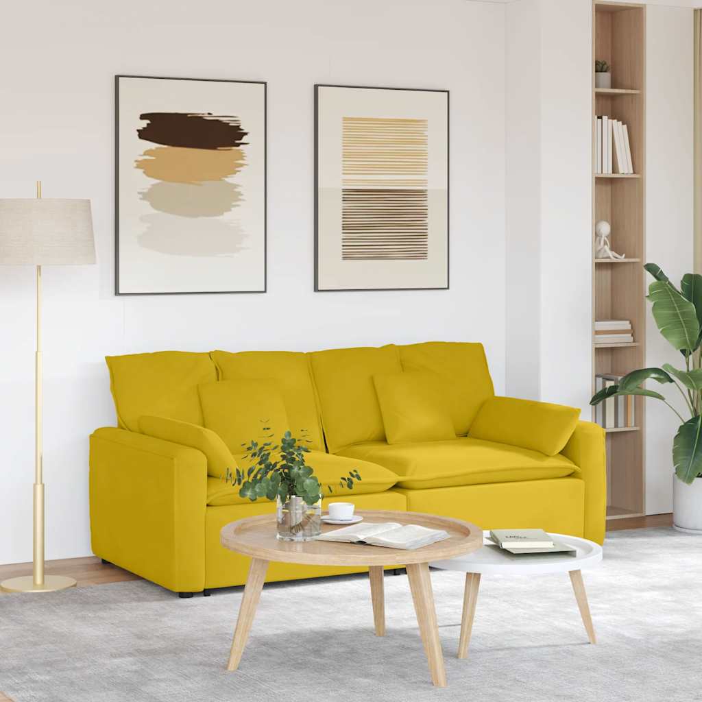 vidaXL Modulares Sofa mit Kissen Blau