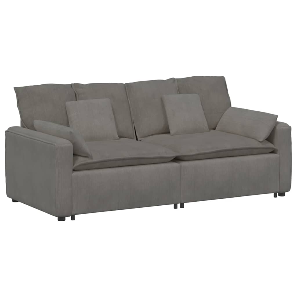 vidaXL Modulares Sofa mit Kissen Hellgrau