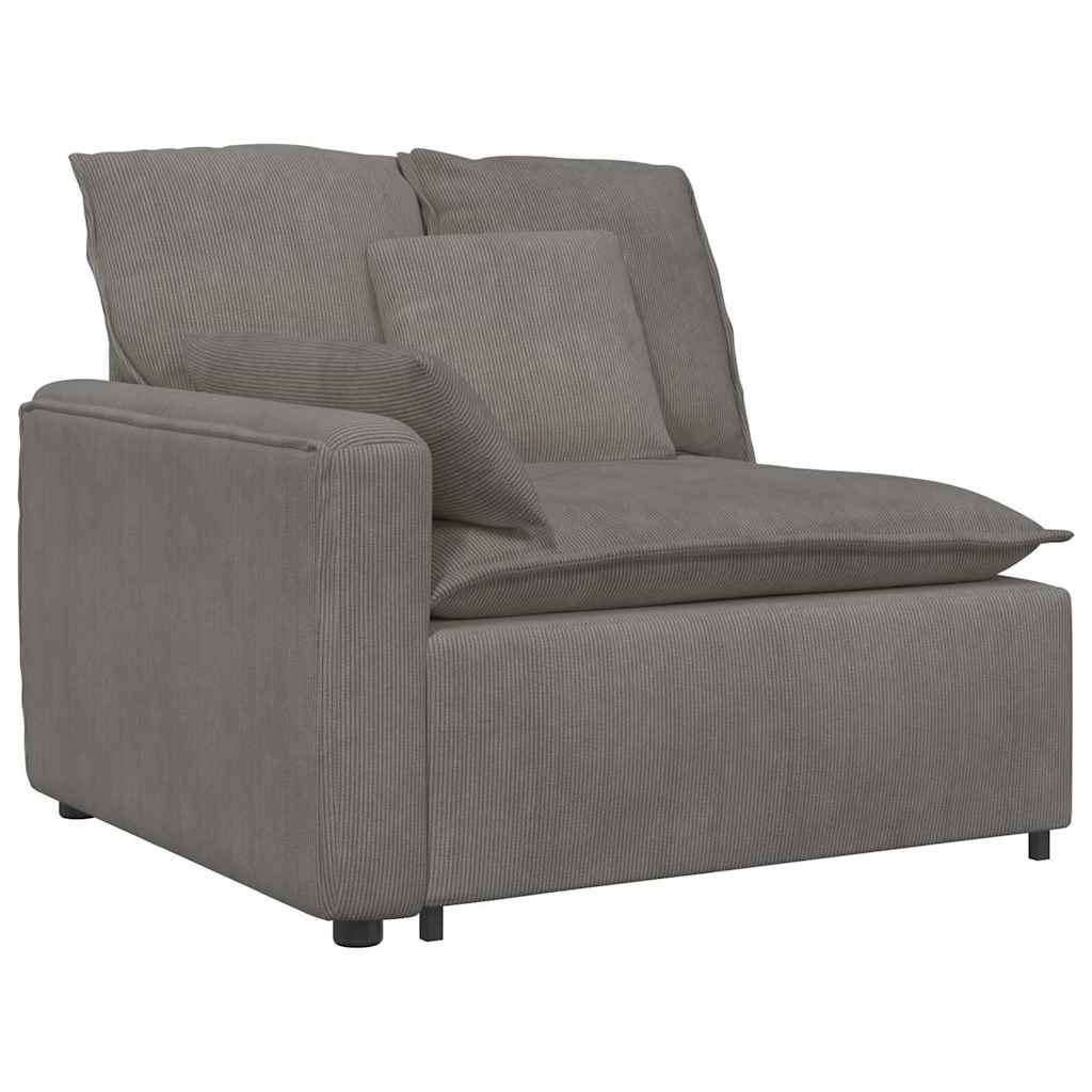 vidaXL Modulares Sofa mit Kissen Hellgrau