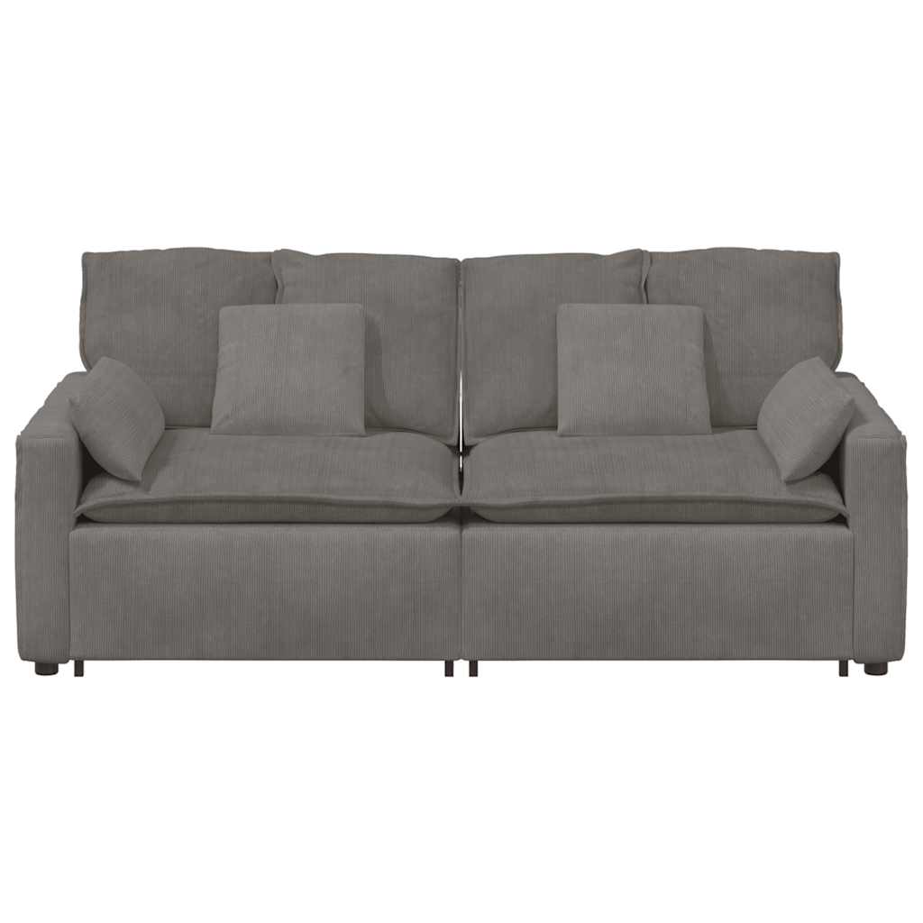 vidaXL Modulares Sofa mit Kissen Hellgrau