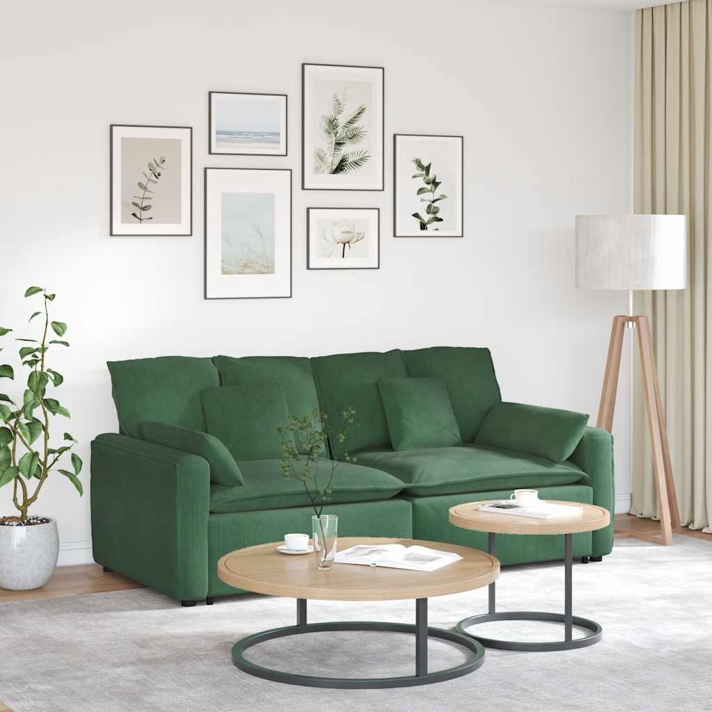 vidaXL Modulares Sofa mit Kissen Hellgrau