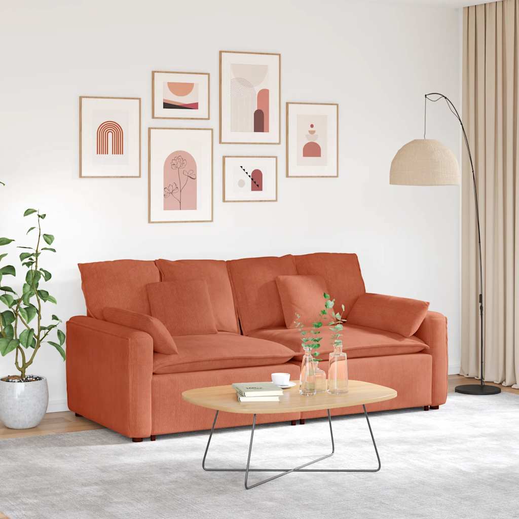 vidaXL Modulares Sofa mit Kissen Hellgrau