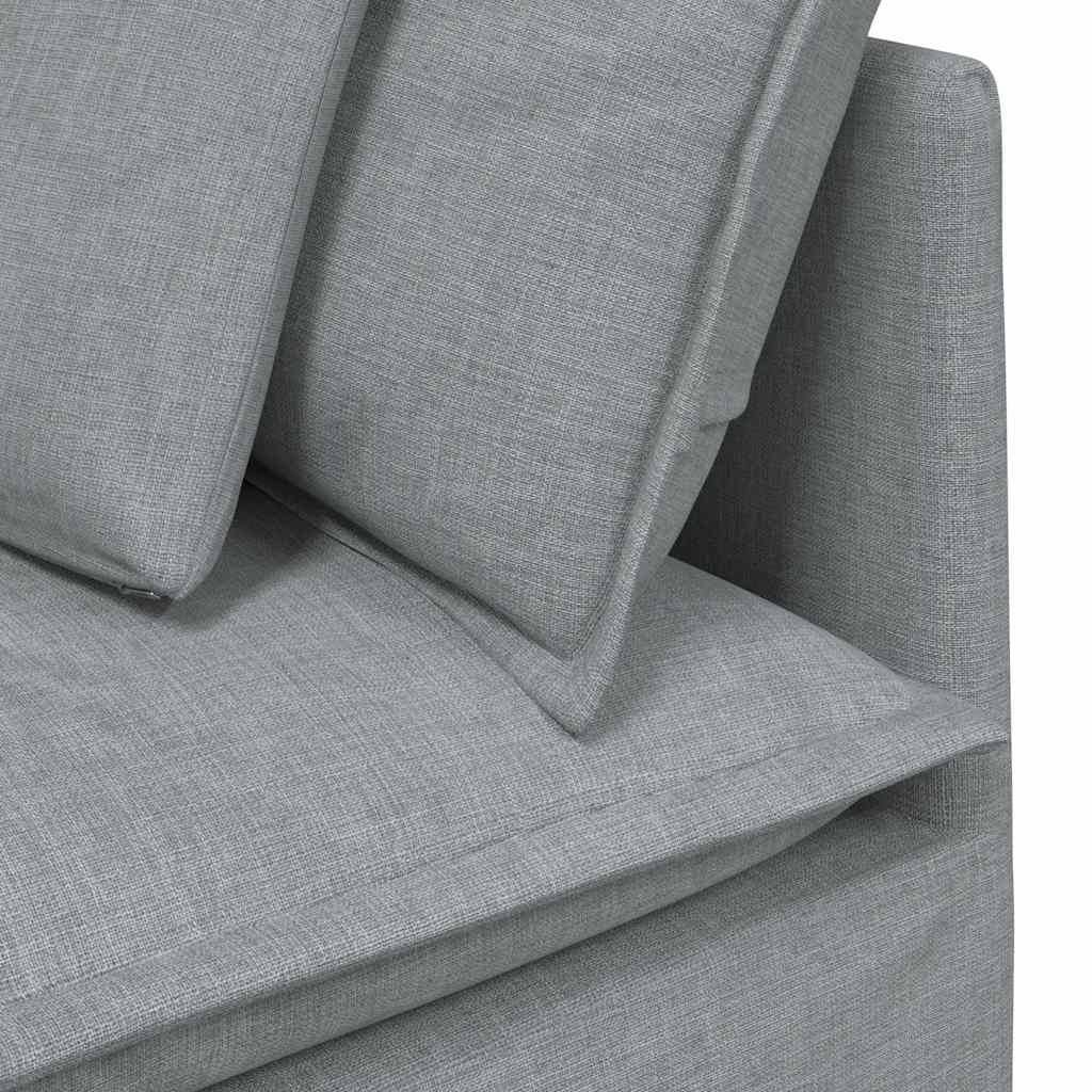 vidaXL Modulares Sofa mit Kissen Stoff Hellgrau