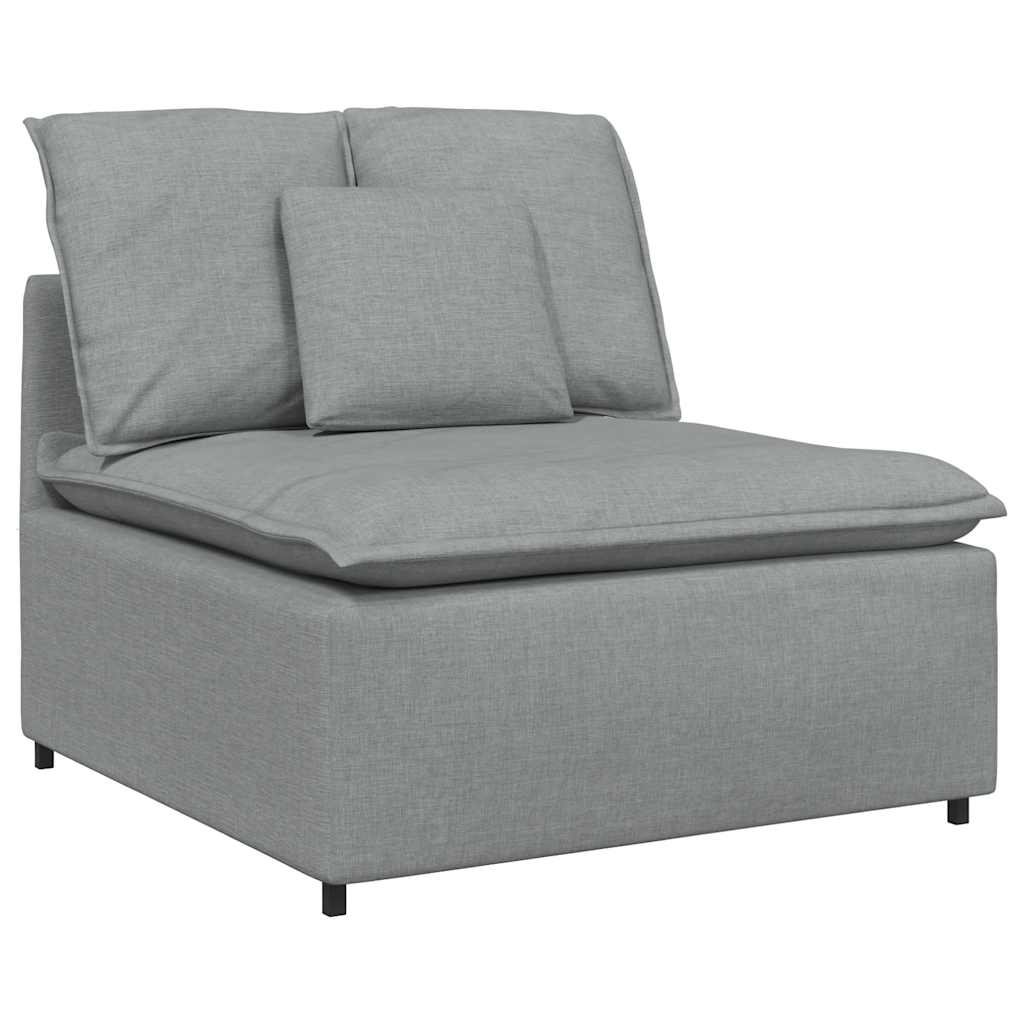 vidaXL Modulares Sofa mit Kissen Stoff Hellgrau