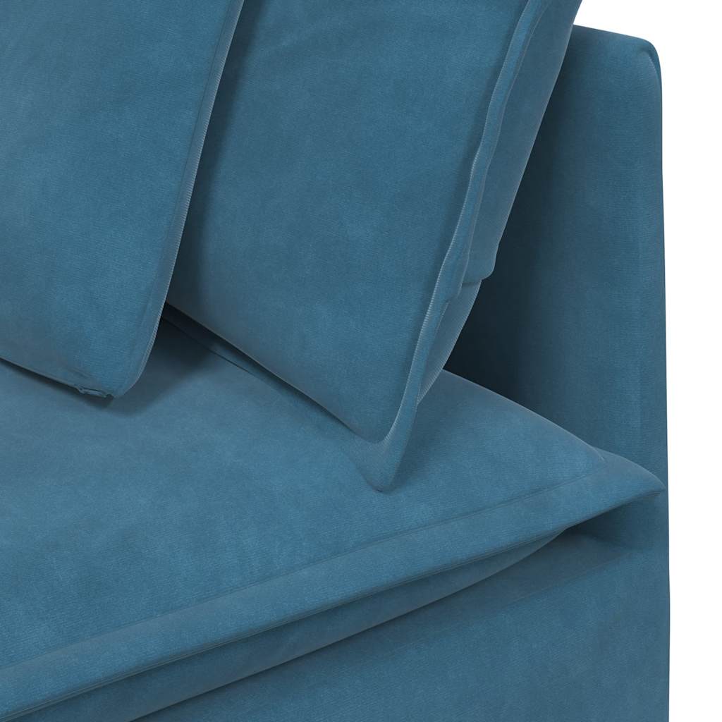 vidaXL Modulares Sofa mit Kissen Samt Blau