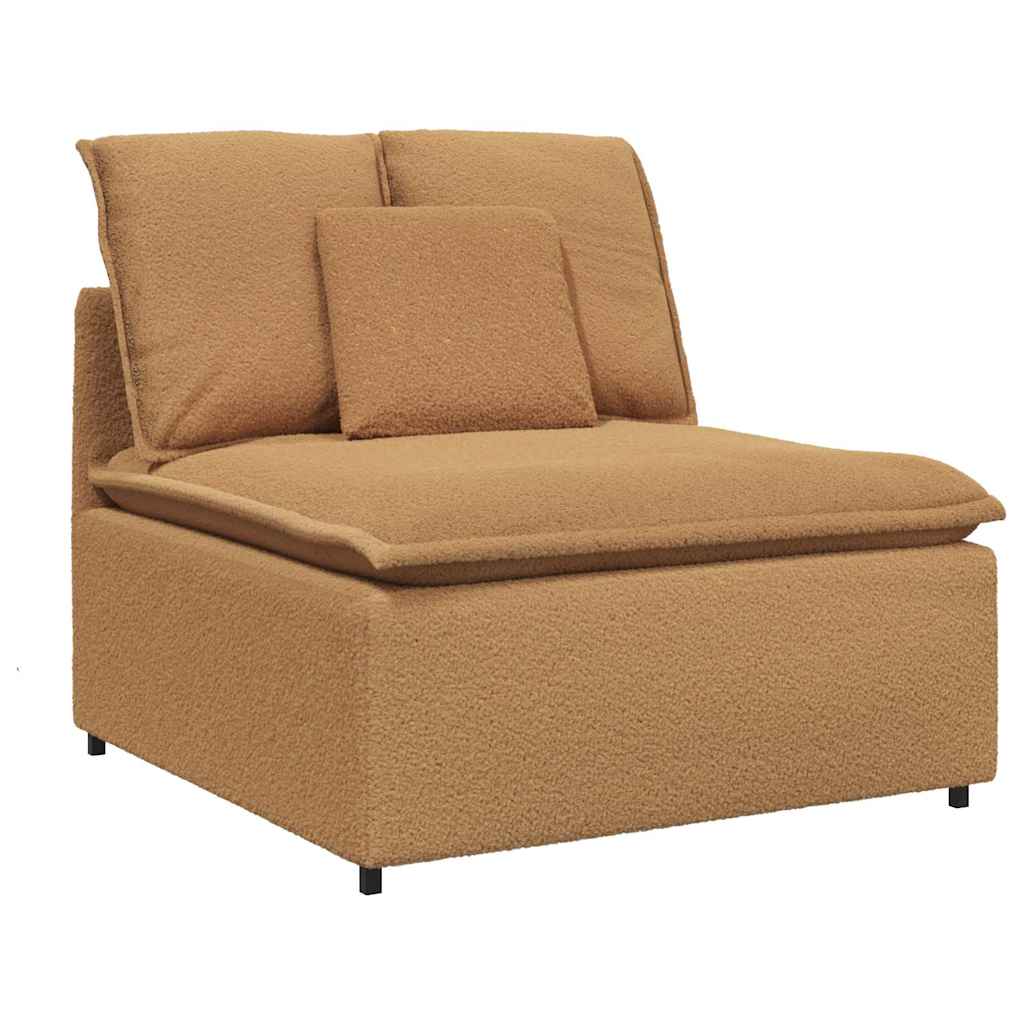 vidaXL Modulares Sofa mit Kissen Stoff in Lammwolloptik Beige