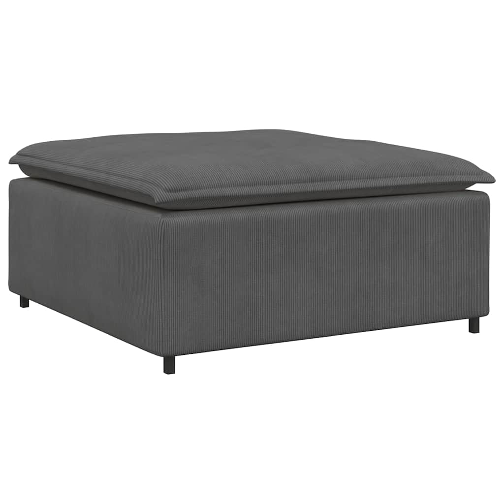 vidaXL Modulares Sofa mit Fußhocker Kissen Cordstoff Dunkelgrau