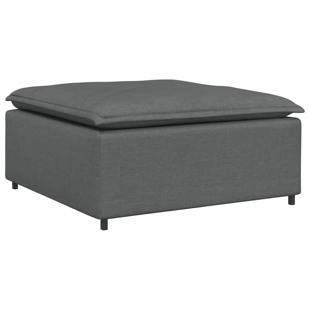 vidaXL Modulares Sofa mit Fußhocker Kissen Stoff Dunkelgrau