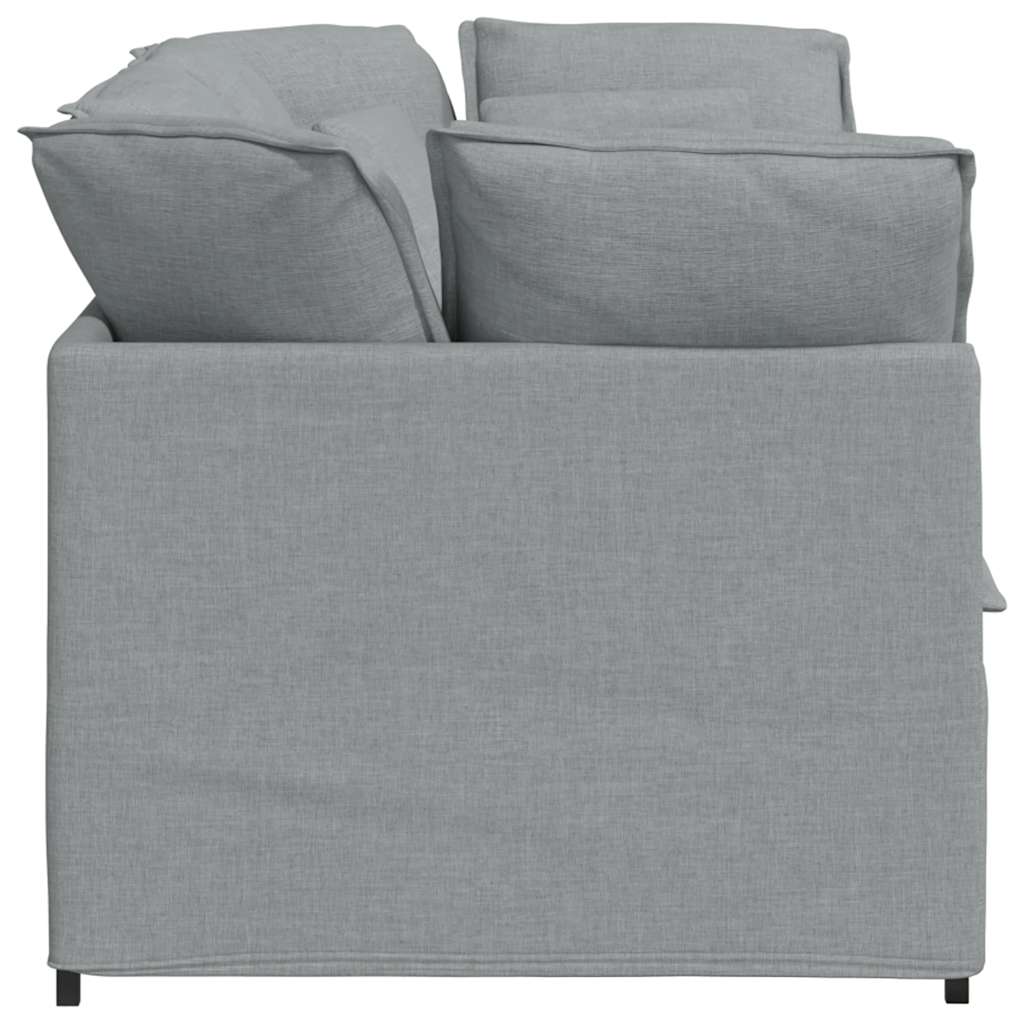 vidaXL Modulares Sofa mit Kissen Stoff Hellgrau