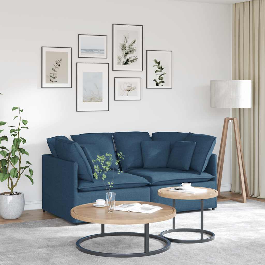 vidaXL Modulares Sofa mit Kissen Stoff Hellgrau