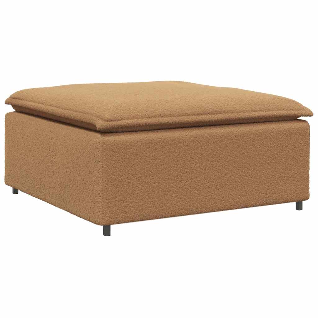 vidaXL Modulares Sofa mit Hocker Kissen Stoff in Lammwolloptik Beige