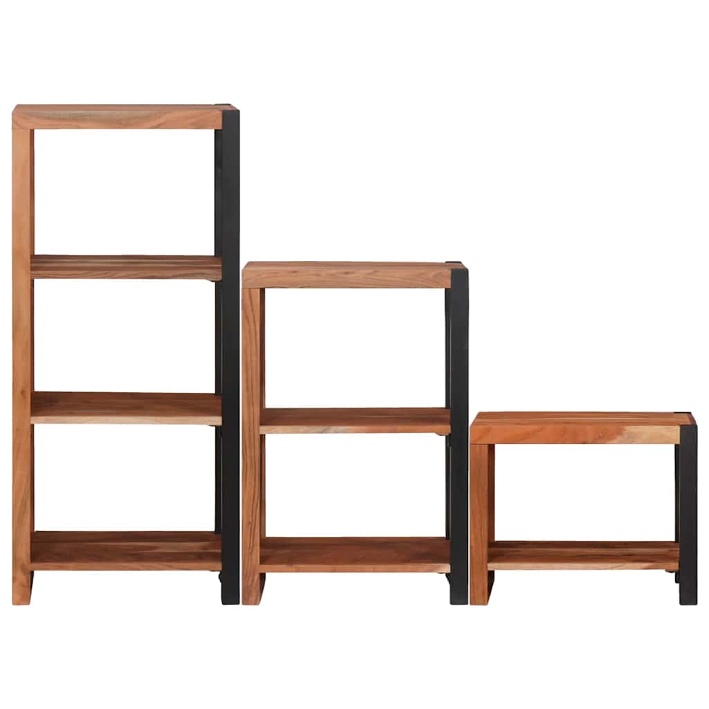 vidaXL Bücherregal 3 pcs Braun 50 x 30 x 110 cm Massivholz Akazie