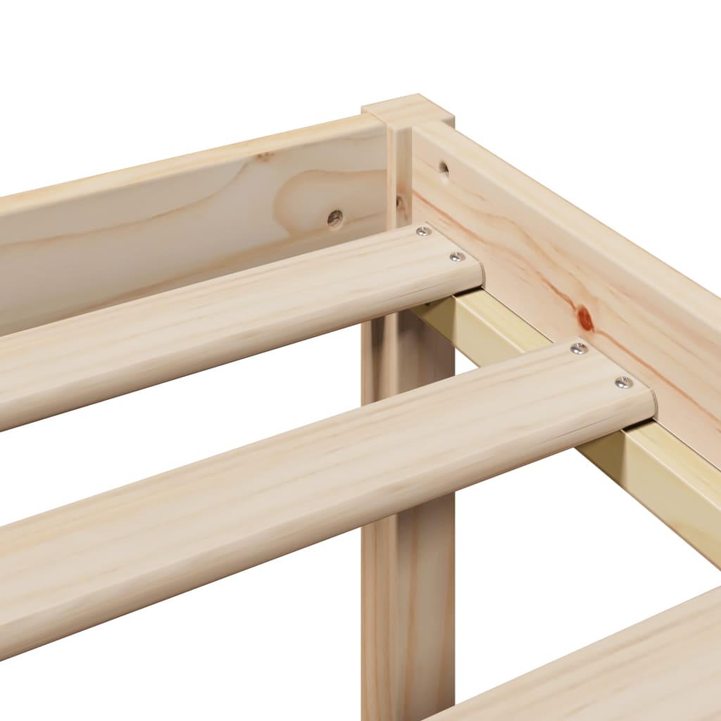 vidaXL Bücherregalbett ohne Matratze 75x190 cm Massivholz Kiefer