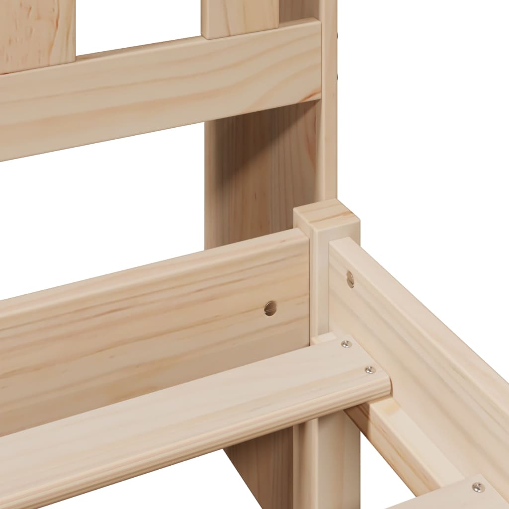 vidaXL Bücherregalbett ohne Matratze 75x190 cm Massivholz Kiefer