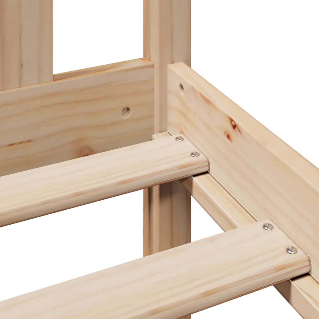 vidaXL Massivholzbett mit Regal ohne Matratze 120x190 cm Kiefer