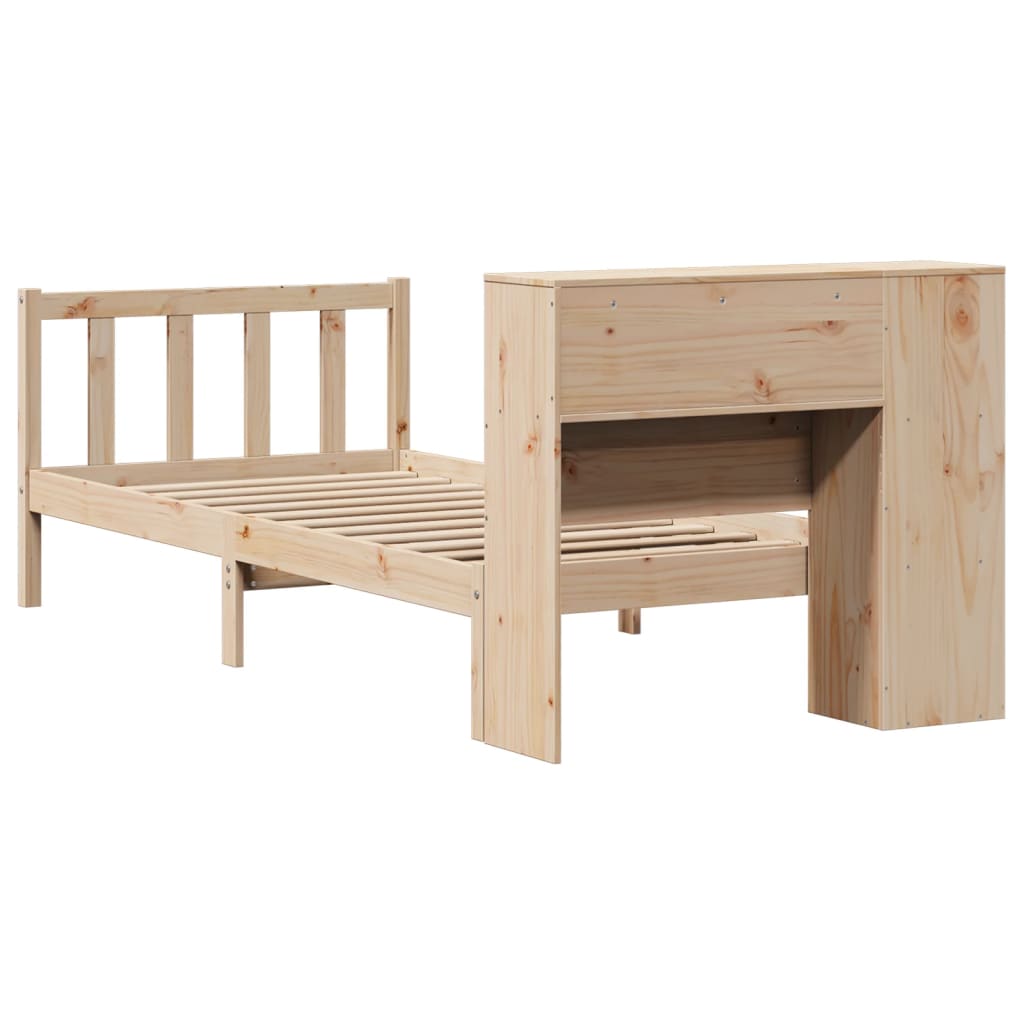 Bücherregalbett ohne Matratze 75x190 cm Massivholz Kiefer
