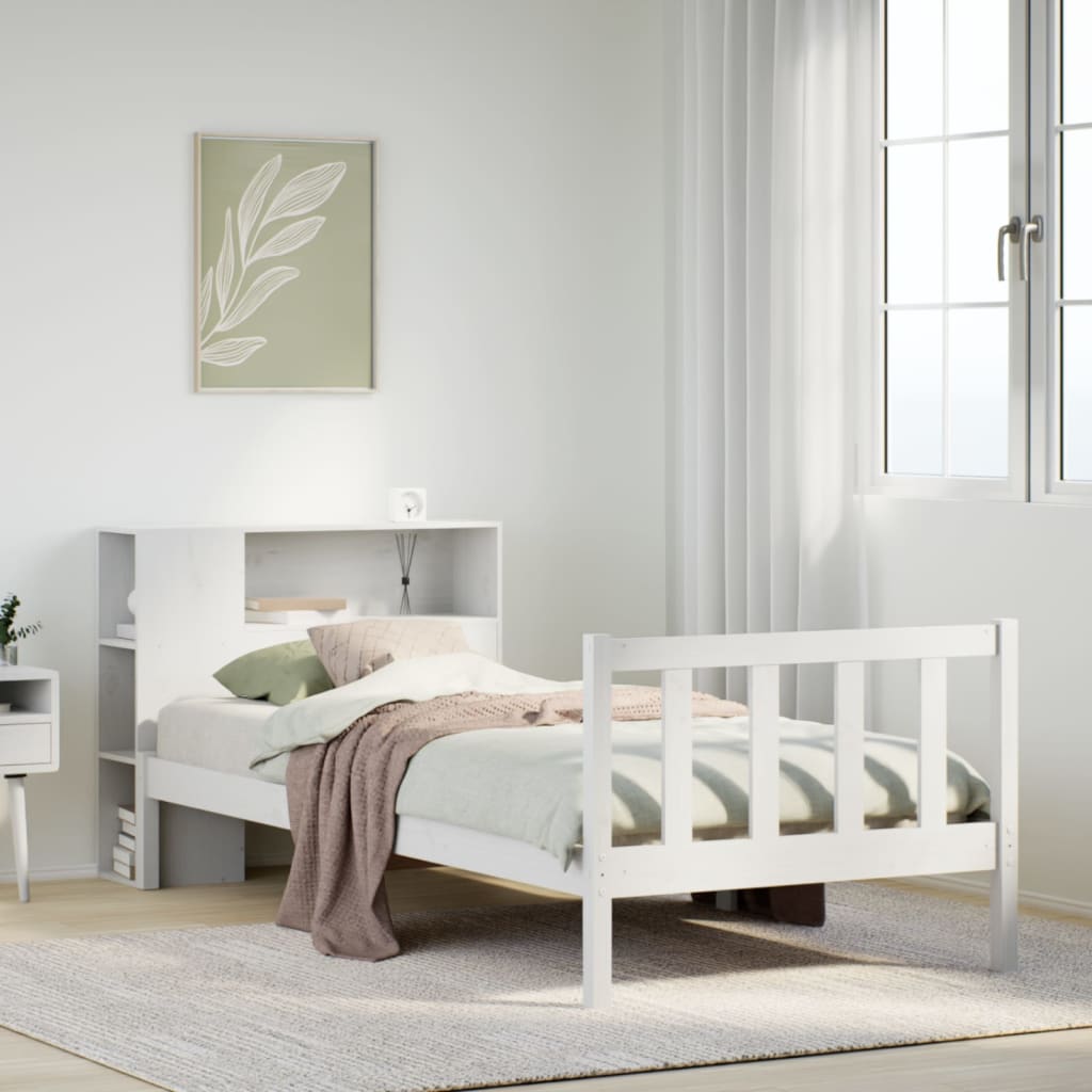 Bücherregalbett ohne Matratze 75x190 cm Massivholz Kiefer