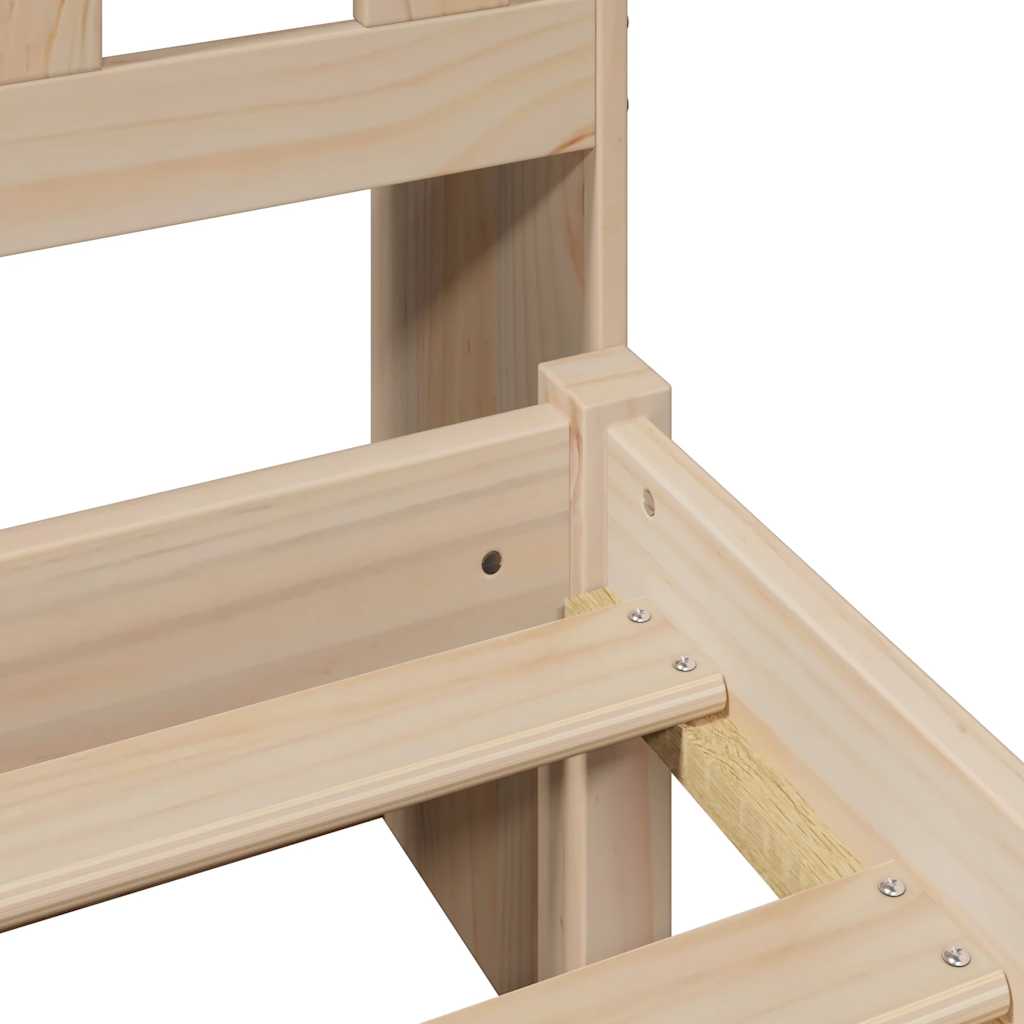 vidaXL Bücherregalbett ohne Matratze 75x190 cm Massivholz Kiefer