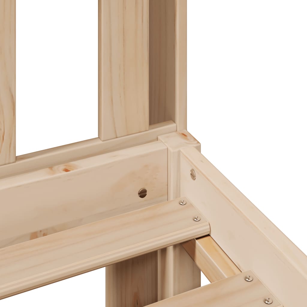 vidaXL Bücherregalbett ohne Matratze 75x190 cm Massivholz Kiefer