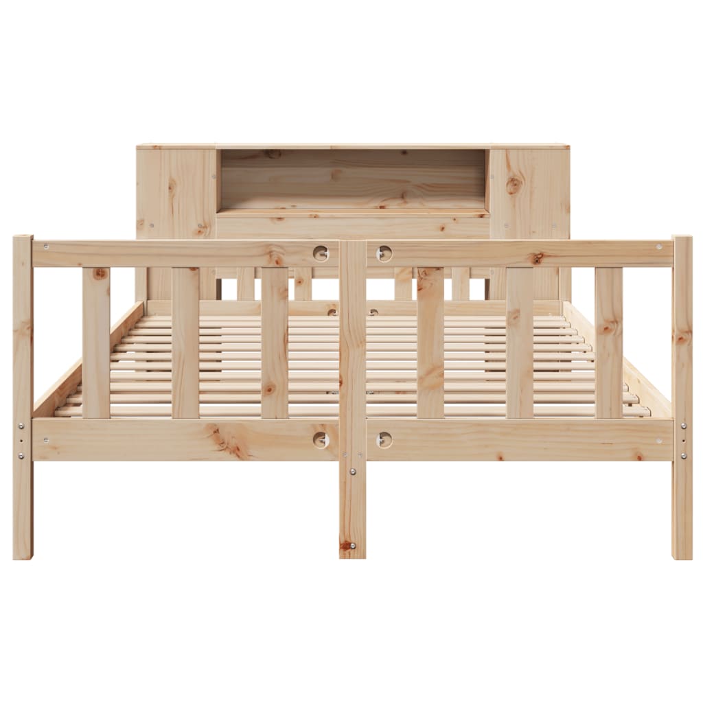 vidaXL Massivholzbett mit Regal ohne Matratze 120x190 cm Kiefernholz