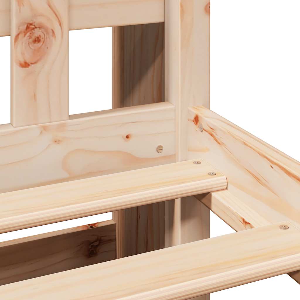 vidaXL Massivholzbett mit Regal ohne Matratze 90x190 cm Kiefer