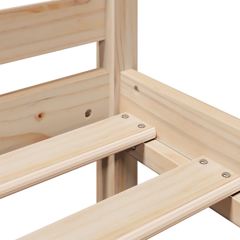 vidaXL Massivholzbett mit Regal ohne Matratze 90x200 cm Kiefer