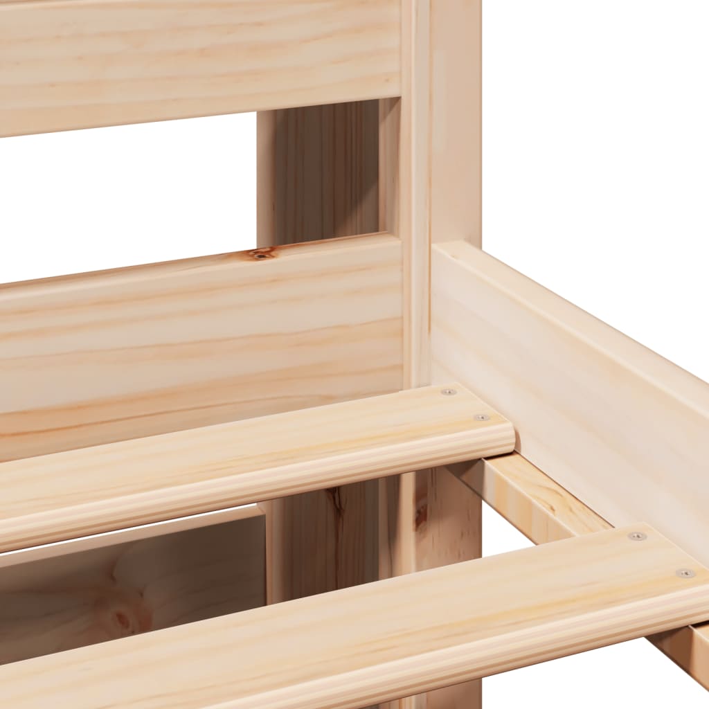 vidaXL Massivholzbett mit Regal ohne Matratze 135x190 cm Kiefer